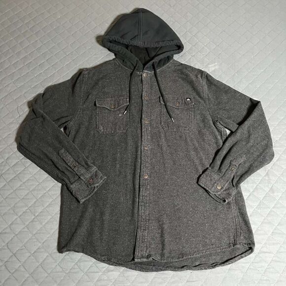 Quiksilver Other - Quiksilver Men's Hooded Flannel, Hood With Drawstring, Midweight Black - Medium